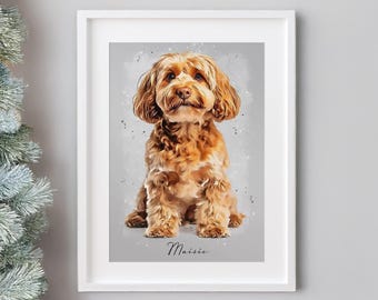 Personalised Pet Portrait - Dog Memorial Gift - Pet Loss Keepsake - Unique Christmas Present