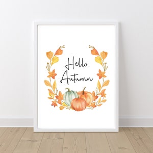 hello autumn decor print