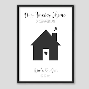 Personalised New Home Gift, Housewarming Gift, New Home Print. Our First Home Gift for Couple, Forever Home Print or Framed.