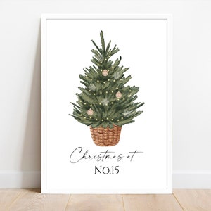 Personalised Christmas Print, Christmas Tree Wall Art, Holiday Decor. Printable, Christmas Print, Winter Decoration Sign. Digital Download.
