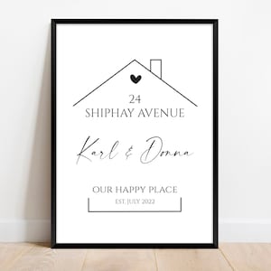 Personalised New Home Print, Housewarming Gift, Moving Home Gifts. First Home couple Gift. Wall Decor, Family Home Wall Art. Christmas Gift.