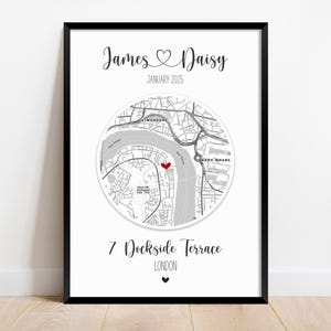 Stampa personalizzata per la casa. Regali di inaugurazione della casa. Arte murale con mappa della casa. Il nostro primo regalo per la casa per una coppia. Regalo di San Valentino per lei. Mappa della casa, nuova casa.
