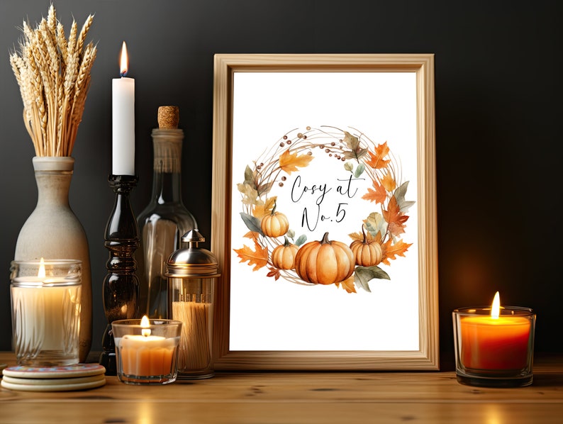 autumn wreath print