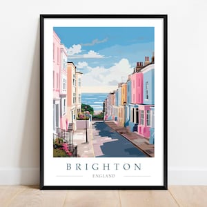 Póster de viaje de Brighton, impresión artística, Brighton, Inglaterra, Reino Unido, regalo de arte mural moderno, impresión, A4, A3