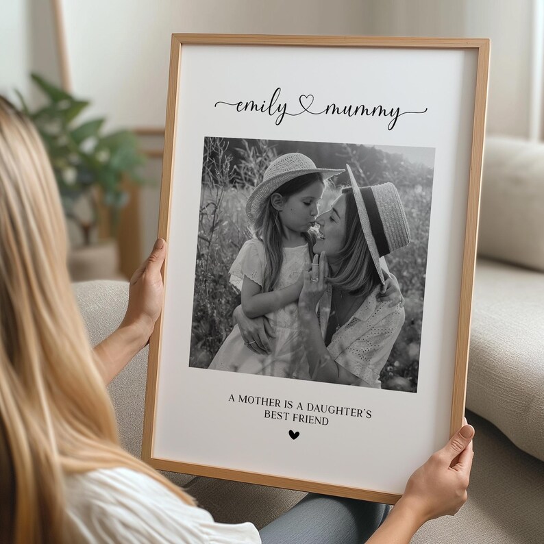 Personalisiertes Muttertagsgeschenk, Fotocollage. Mama Tochter Geschenk. Foto Familie Print. Ideen für den ersten Muttertag. Mama oder Nanny Bild Geschenke. Bild 6