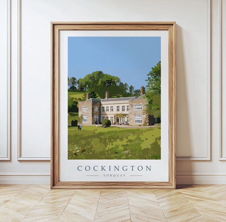 Cockington Sign Cockington Village Torquay Travel Poster | Cockington Court Wall Art ...