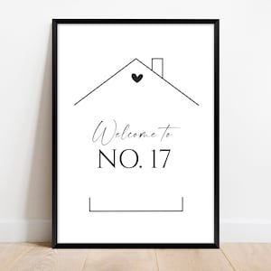 Personalised House Number Print, New Home Prints, Housewarming Gift, Moving Home. First Home couple Gift. Home Decor, Family Home Wall Art.