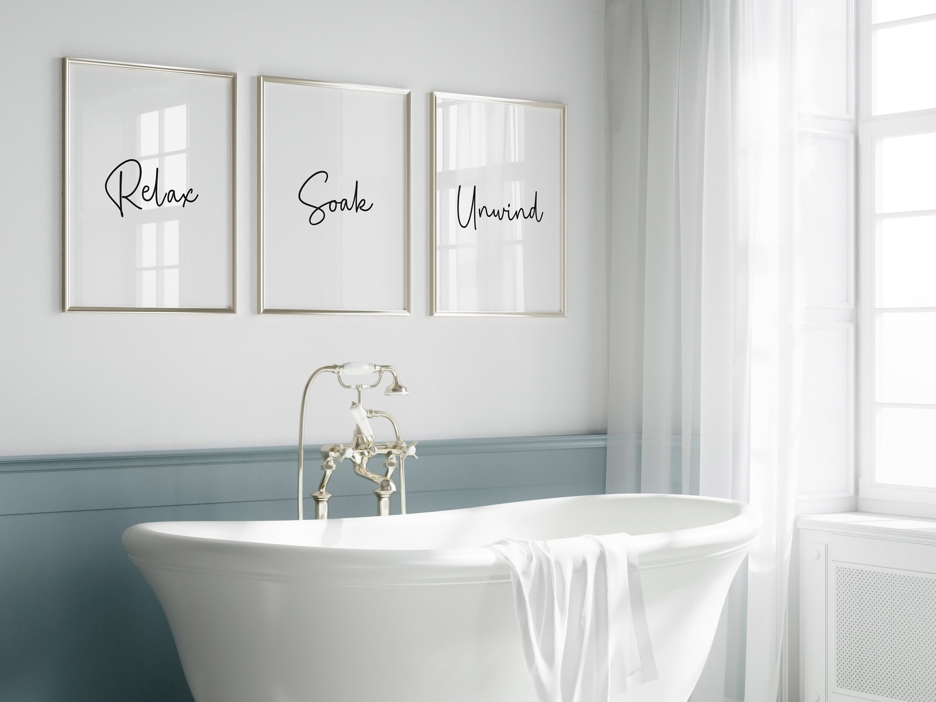 Cartello da parete con scritta Relax Soak Unwind, decorazione da parete per il bagno della fattoria, cartello da parete per spa, arte da parete vintage per bagno, regalo di inaugurazione della casa
