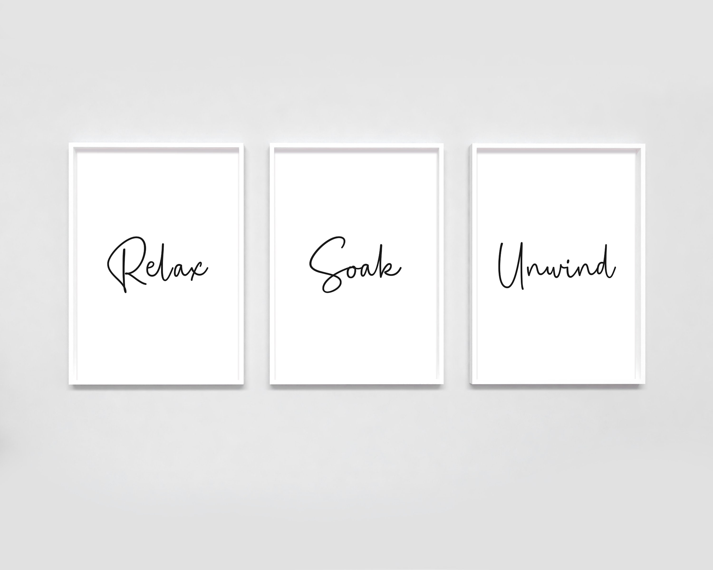 Bathroom Prints Set of 3 Relax Soak Unwind. Bathroom Decor - Etsy