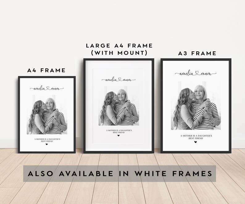 Personalisiertes Muttertagsgeschenk, Fotocollage. Mama Tochter Geschenk. Foto Familie Print. Ideen für den ersten Muttertag. Mama oder Nanny Bild Geschenke. Bild 9