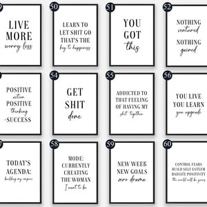 Inspirational Positive Motivational Prints, Female / Women Empowerment Wall Art Quotes. Positive Affirmations. Funny Office Poster. image 7