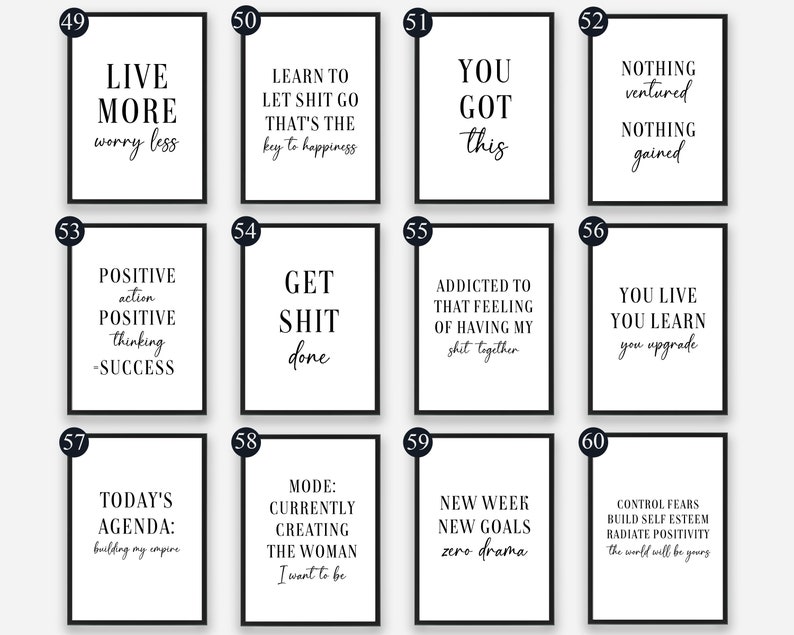 Inspirational Positive Motivational Prints, Female / Women Empowerment Wall Art Quotes. Positive Affirmations. Funny Office Poster. image 7