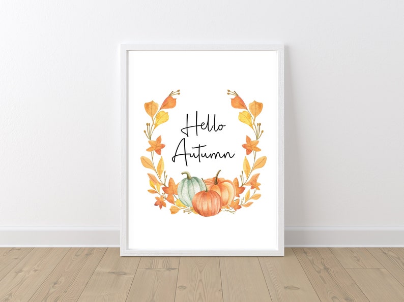 hello autumn decor print