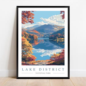 Lake Distrikt Reiseplakat - Cubria Wandkunst - Keswick, Windermere, Ambleside, A1 / A2 / A3 / A4 / A5 gerahmt oder digitaler Download