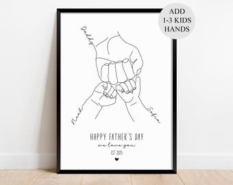 Cadeau personnalisé fête des pères, cadeau papa dessiné à la main par des enfants, anniversaire de papa, premiers cadeaux de fête des pères pour papa et grand-père, cadeau personnalisé pour nouveau papa