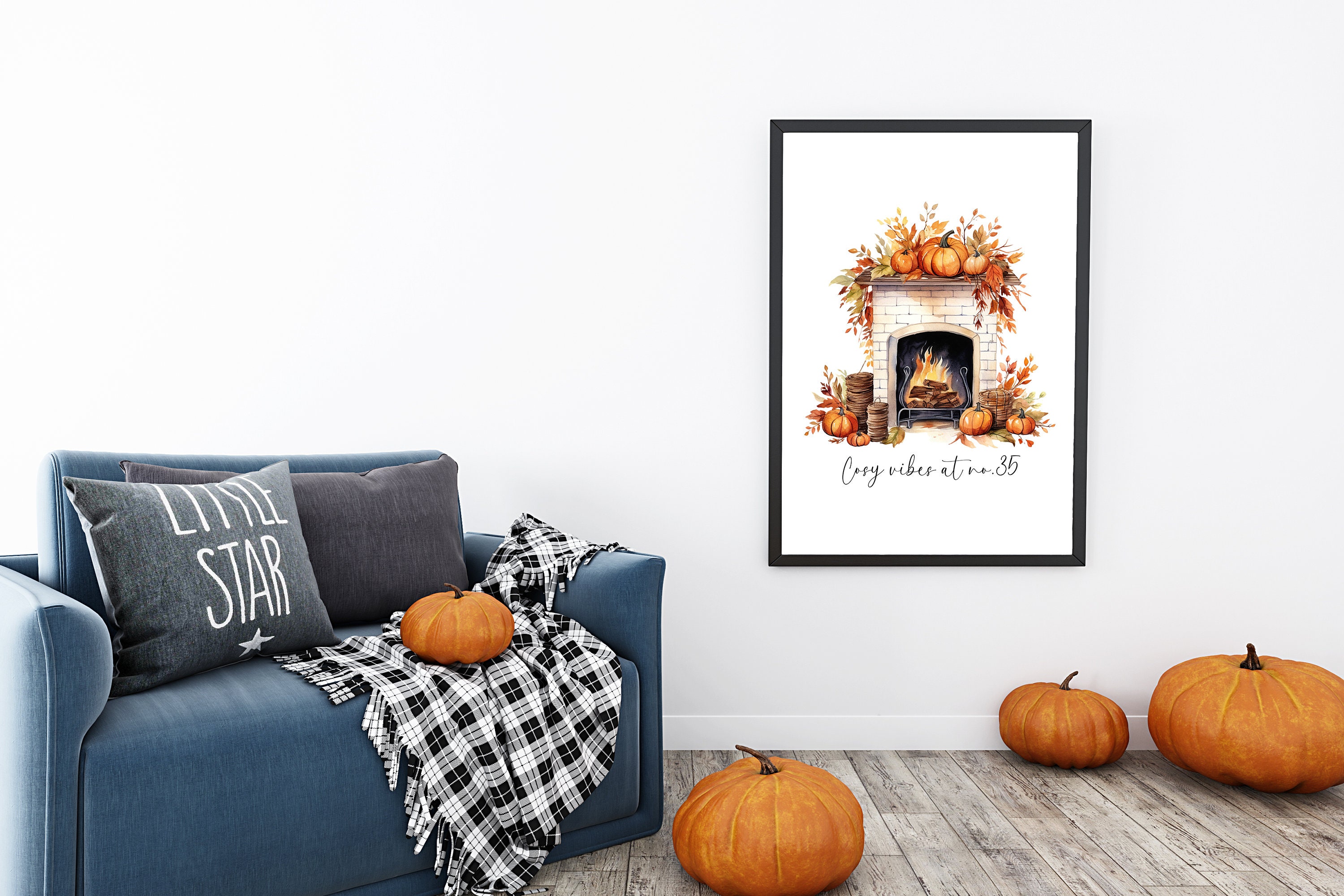 Tableau Toile Automne – Feuilles D'Érable & Citrouille Esthétique – 3 Panneaux 30×40 Cm Sans Cadre – Déco Murale Salon Chambre Automnale