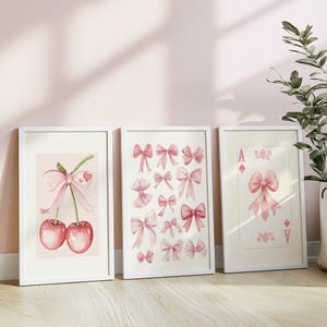 set of 3 pink posters