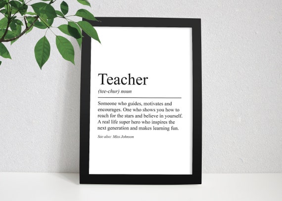 Teacher Appreciation Gift, End Of Year Teacher Gift, Personalized Canvas Print, Unique Gifts For Teacher - Wrapped Canvas, 10x8 Inches