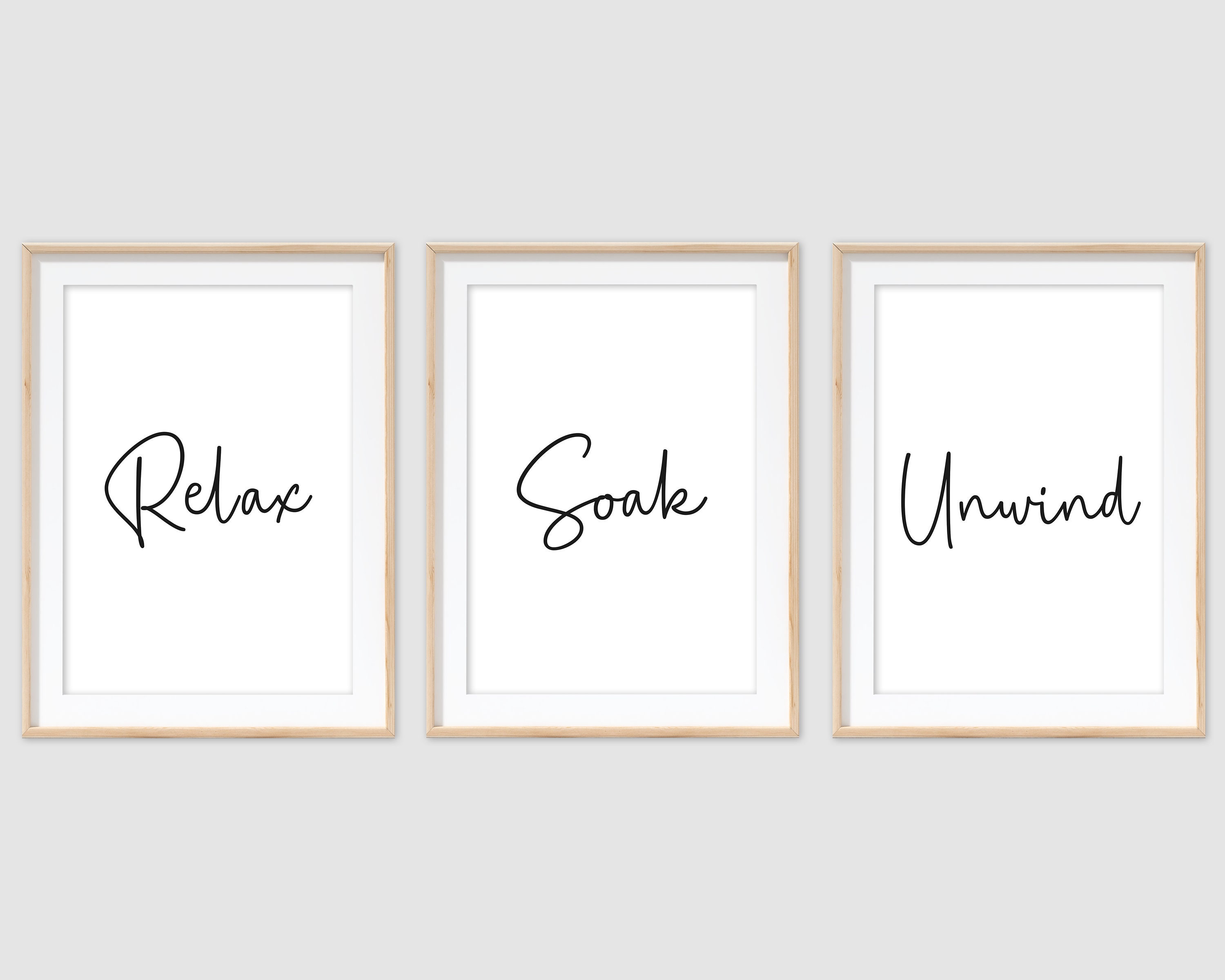 Bathroom Prints Set of 3 Relax Soak Unwind. Bathroom Decor - Etsy
