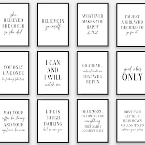 Inspirational Positive Motivational Prints, Female / Women Empowerment Wall Art Quotes. Positive Affirmations. Funny Office Poster. image 2