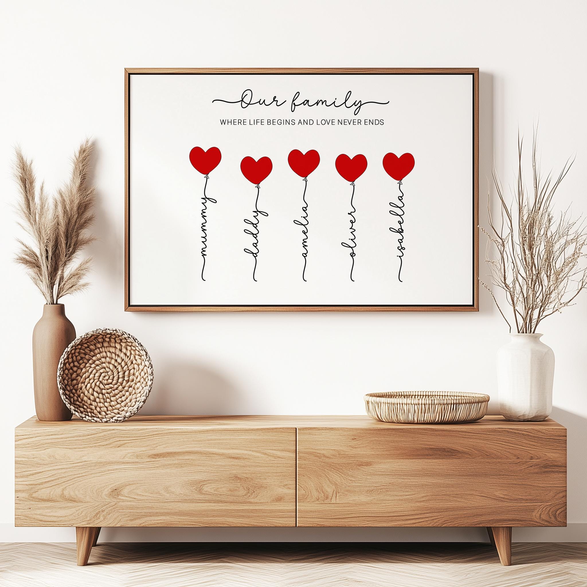 Artley Prints - 2 stampe su tela commemorative personalizzate | Quadro incorniciato da appendere alla parete | Regalo di simpatia ricordo | Mamma, Moglie, Nonna, Amico Extra Large 101 x 76 cm