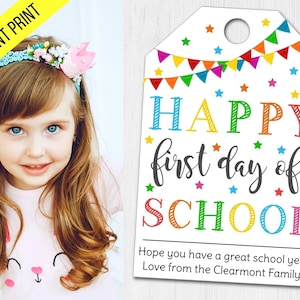 Editable Happy First Day Of School Tags, Back To School Labels, Teacher Staff Student Gifts, Pto Pta, Instant Download Printable Tags