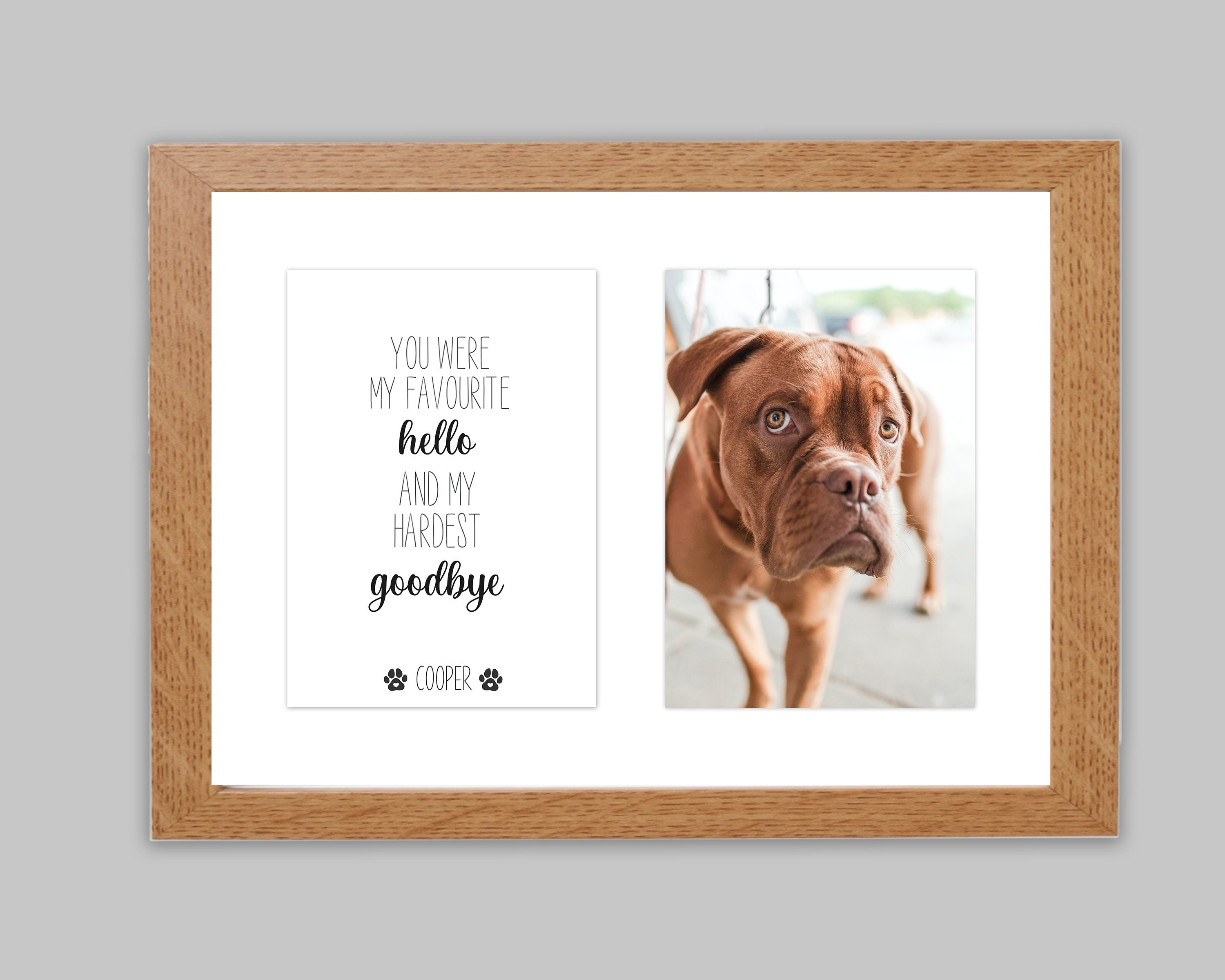 Cornice Commemorativa Per Perdita Animale Domestico - Regalo Di Condoglianze Per Cane O Gatto - 20,3x14,5 Cm - 2