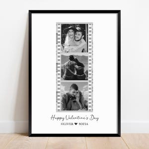Regalo personalizado de impresión fotográfica Polaroid para San Valentín. Arte mural personalizado, marco de fotos para parejas, regalo de San Valentín para él o ella.
