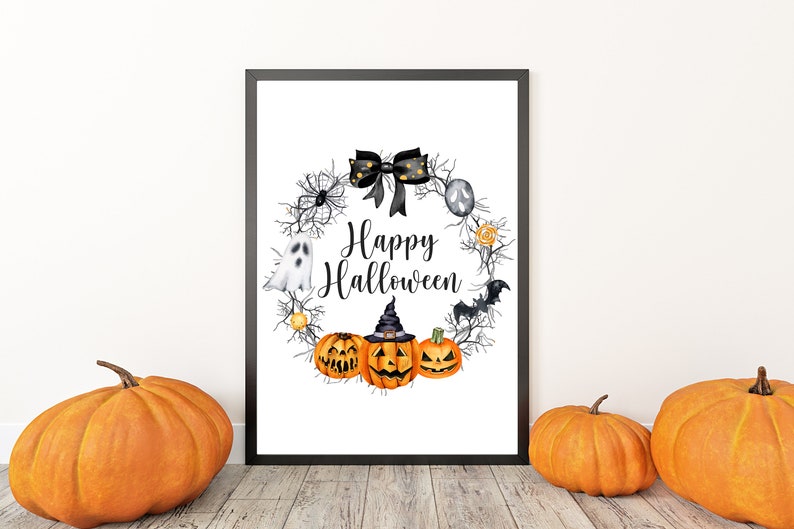 halloween wreath print