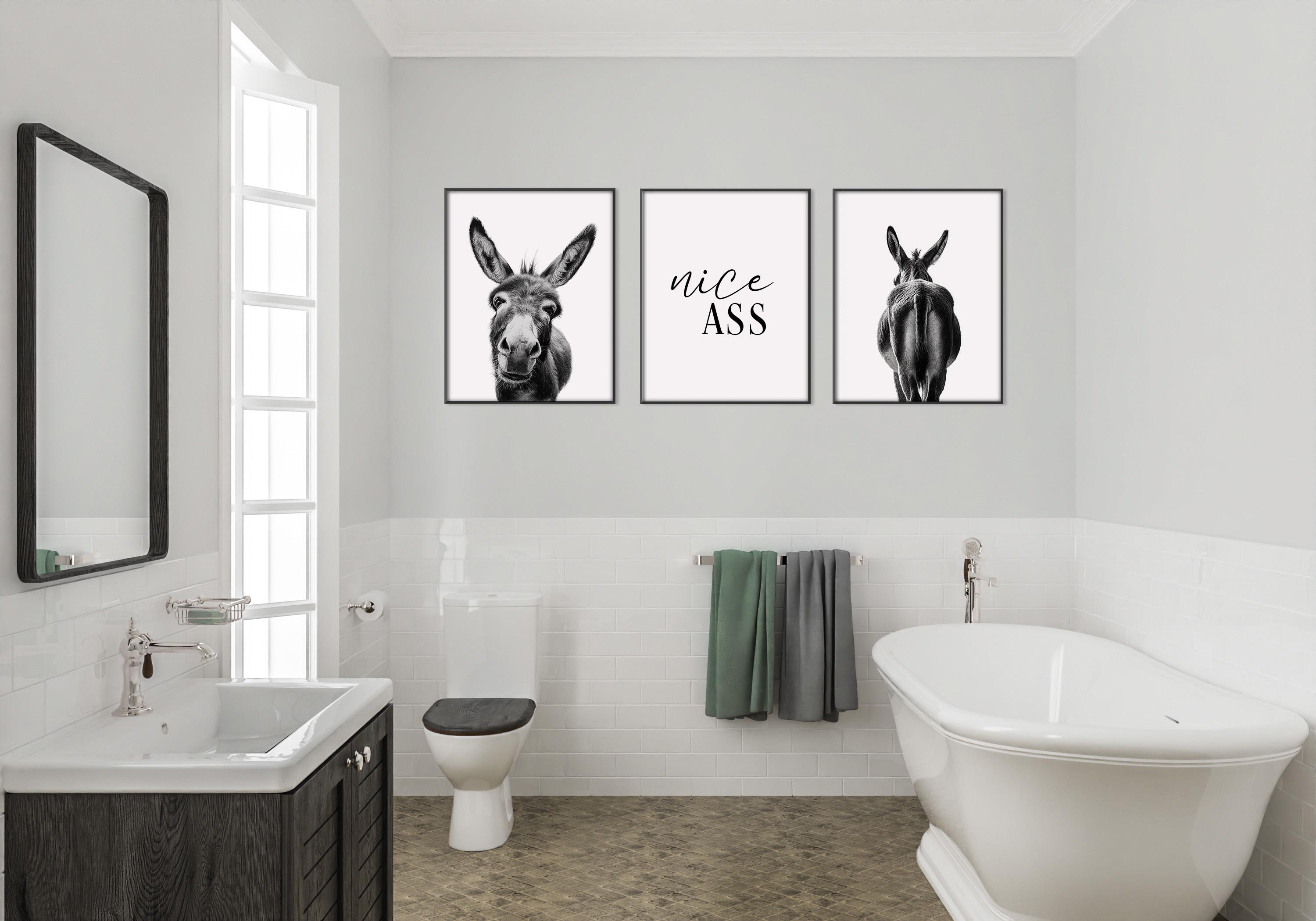 Funny Nice Ass Print – Nice Ass Poster, Funny Bathroom Poster, Pop Art Donkey, Bathroom Accessories, Funny Toilet Sign, Home Décor Wall Arts - Denmark