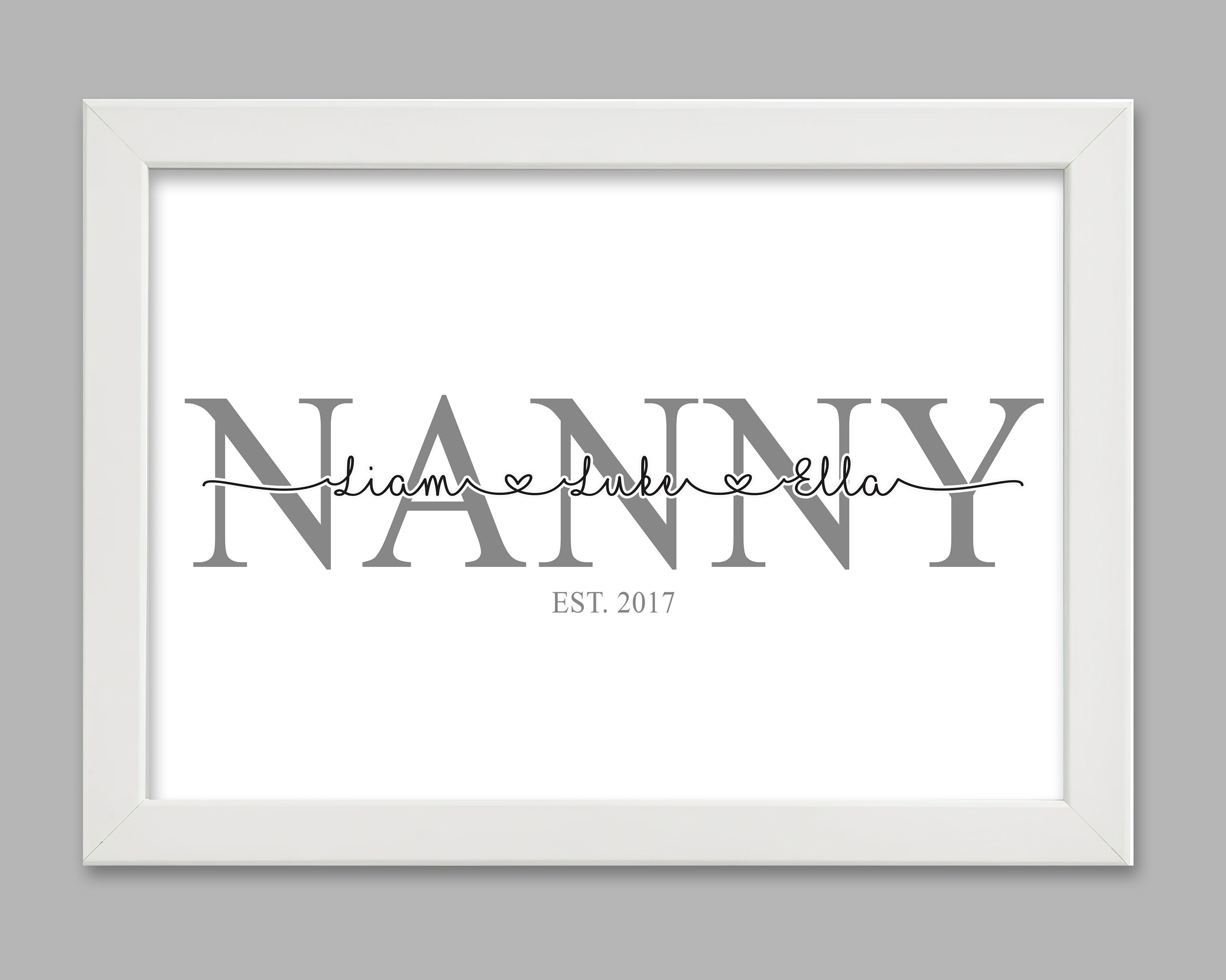 NaN..様　オーダーページ Personalised Nanny Gift, Nan or Nana Print From Grandkids. Family