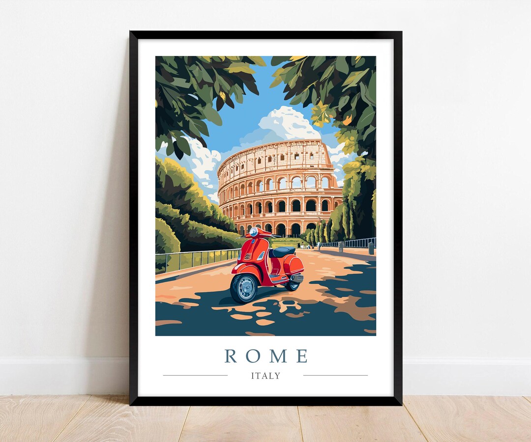 Rome, Italy Colosseum / Roma Il Colosseo, Italia Travel Poster Art Board Print