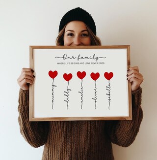 Artley Prints - 2 Stampe Su Tela Commemorative Personalizzate Con Cornice E Citazione - Regalo Di Simpatia Per Ricordo Di Mamma, Nonna O Amica (A3, 40x30 Cm)