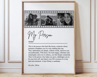 Personalised My Person Definition Print. Valentines Day gift. Custom Photo wall art. Romantic Keepsake. Anniversary Boyfriend/Girlfriend.