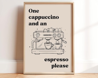 Personalised Couple Print. Custom Coffee Order Poster. Coffee Lover Gift. Cute couple wall art. Colourful funny home. Our Favourite things.