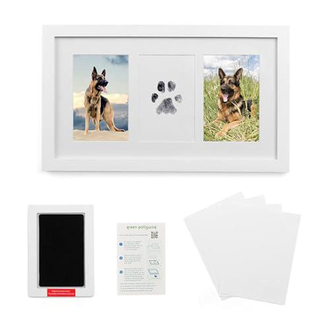 Dog Cat Paw Print Frame Kit for All Breeds - Pet Memorial Picture Frame ...