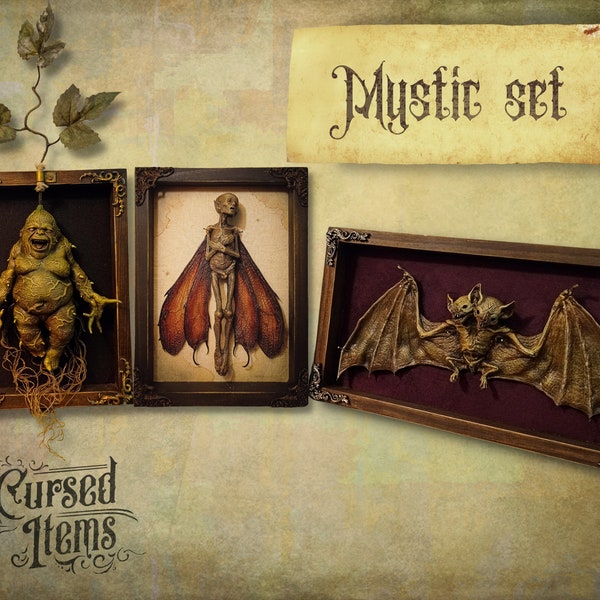 Cursed Items MYSTIC SET  - Dead Fairy + Two Headed Bat + Mandrake root