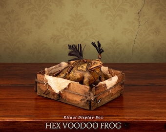 Hex Voodoo Frog – Ritual Toad Sculpture with Pins