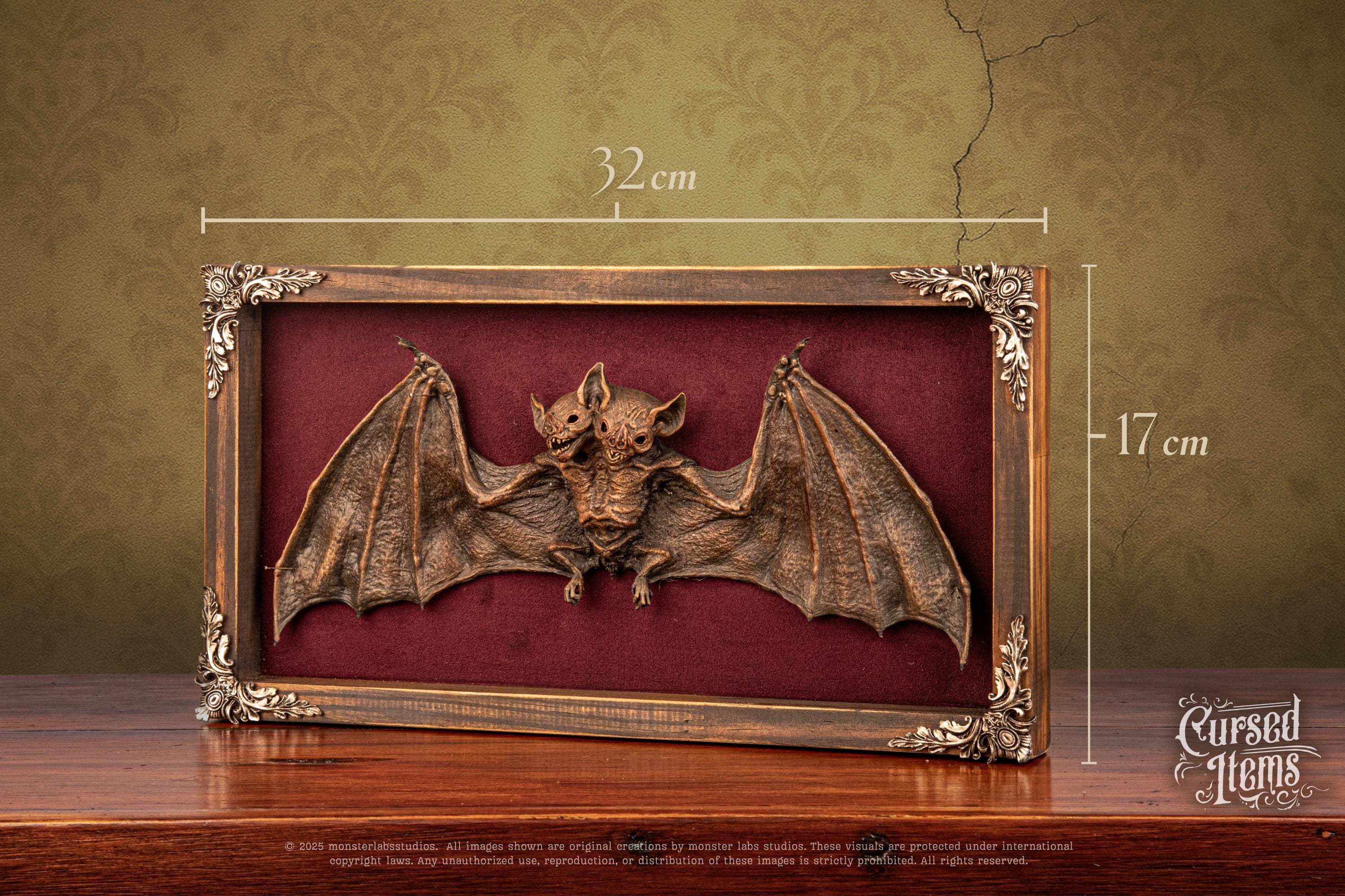 Two-headed Bat Shadow Box – Faux Taxidermy Cryptid Display - Etsy