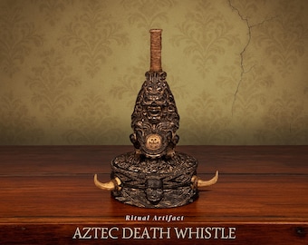 Fischietto della morte azteco: flauto urlante suonabile ed effigie rituale mexica.