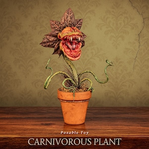 Carnivorous Plant — Botanical Oddity, Movable Monster Sculpture, Macabre Decor & Creepy Flora for Fantasy Collection