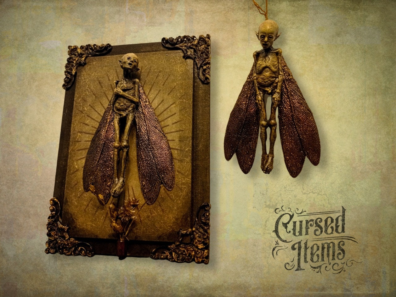 Cursed Items Dead Faeries Pair Framed and Hanging Display photo image
