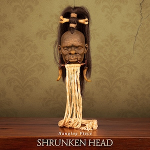 Shrunken Head Hanging – Historical Oddity, Shuar Tribal Relic, Ethnographic Oddity, Macabre Decor by Cursed Items