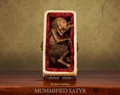 Mummified Satyr Specimen in Gothic Coffin – Cryptid Relic Display