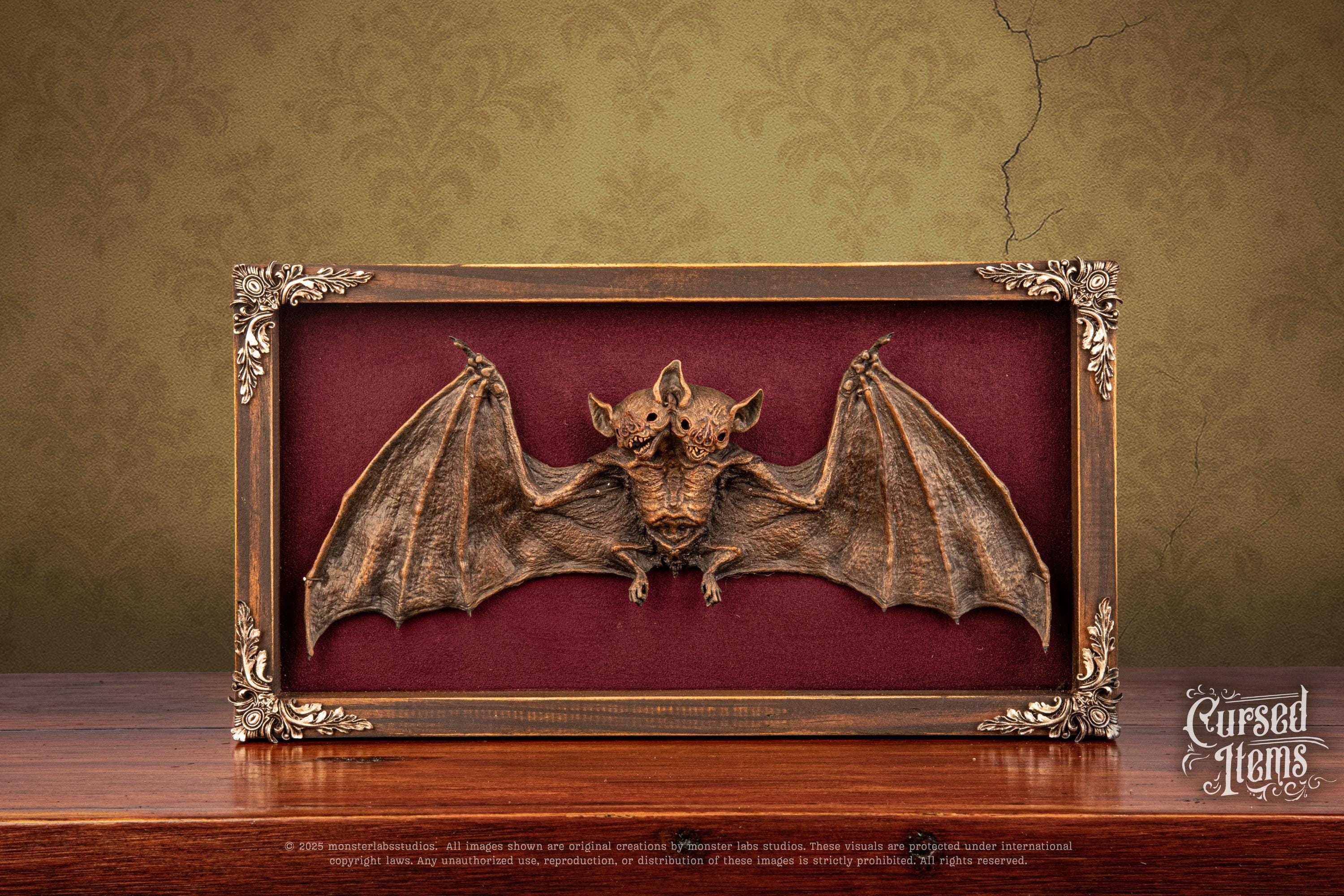 Two-headed Bat Shadow Box – Faux Taxidermy Cryptid Display - Etsy