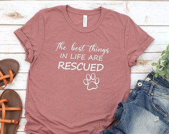 Animal Rescue Shirt, Dog Rescue Shirt, Rescue Dog Tshirt, Paw Print, Dog Paw T-shirt, Animal Rescue, Fur Mama, Dog Lover Gift, Adopt A Dog