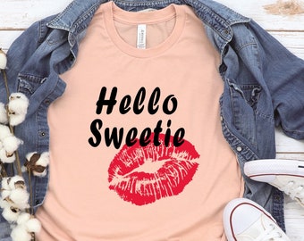 Hello Sweetie tee, Message Statement t-shirt, Doctor Who Riversong Eternal Love, Gifts for Him, Unisex Jersey Short Sleeve Tee