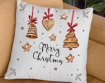 Merry Christmas Pillow and Cover, Christmas Decor, Christmas Decorations, Merry Christmas Farmhouse Decor, Farmhouse Pillow Rustic Chris