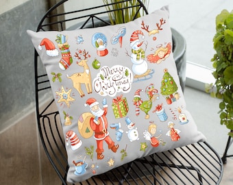 Merry Christmas Pillow and Cover, Christmas Decor, Christmas Decorations, Merry Christmas Farmhouse Decor, Farmhouse Pillow Rustic C