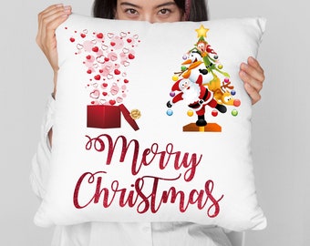 Merry Christmas Pillow and Cover, Christmas Decor, Christmas Decorations, Merry Christmas Farmhouse Decor, Farmhouse Pillow Rustic Chris